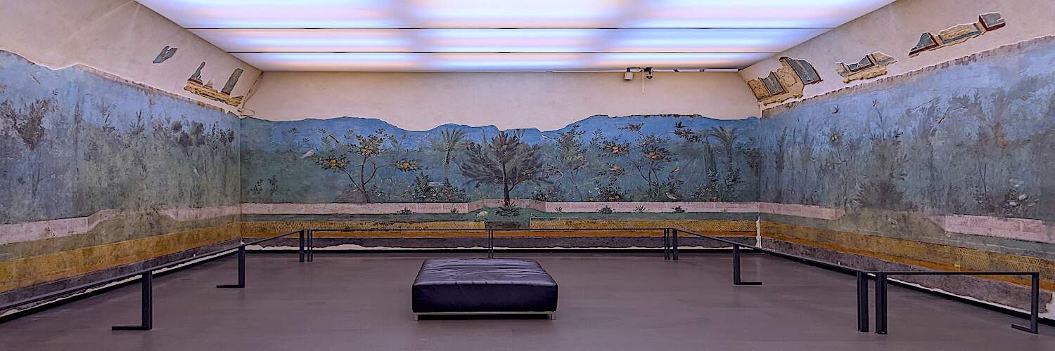 Dipinto con ulivi e paesaggio esposto in museo d’arte a Roma